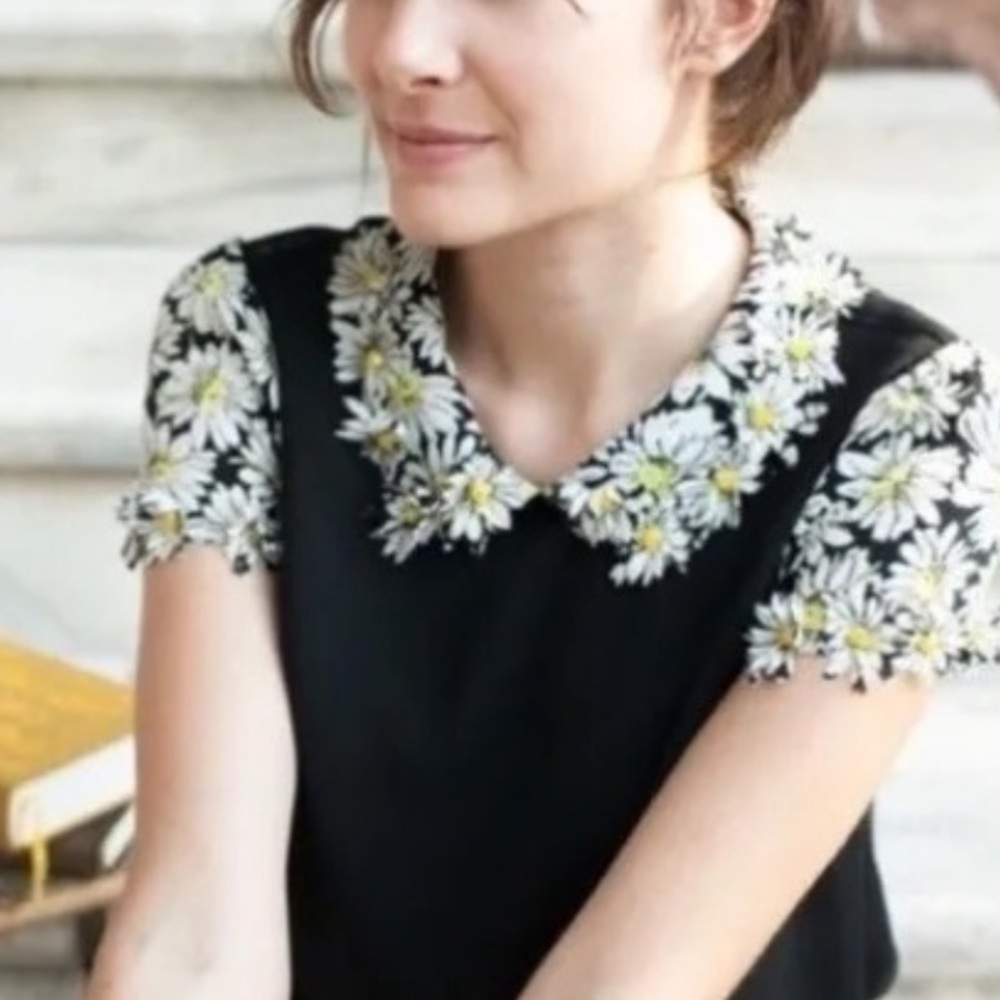 MAEVE Anthropologie Daisy Trim Blouse